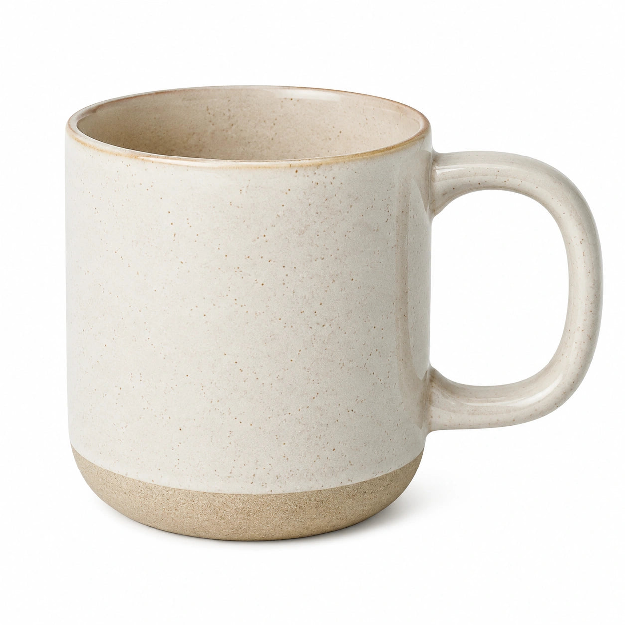 Keramiktasse 400 ml Cremebeige für Heißgetränke im natürlichen Stil
