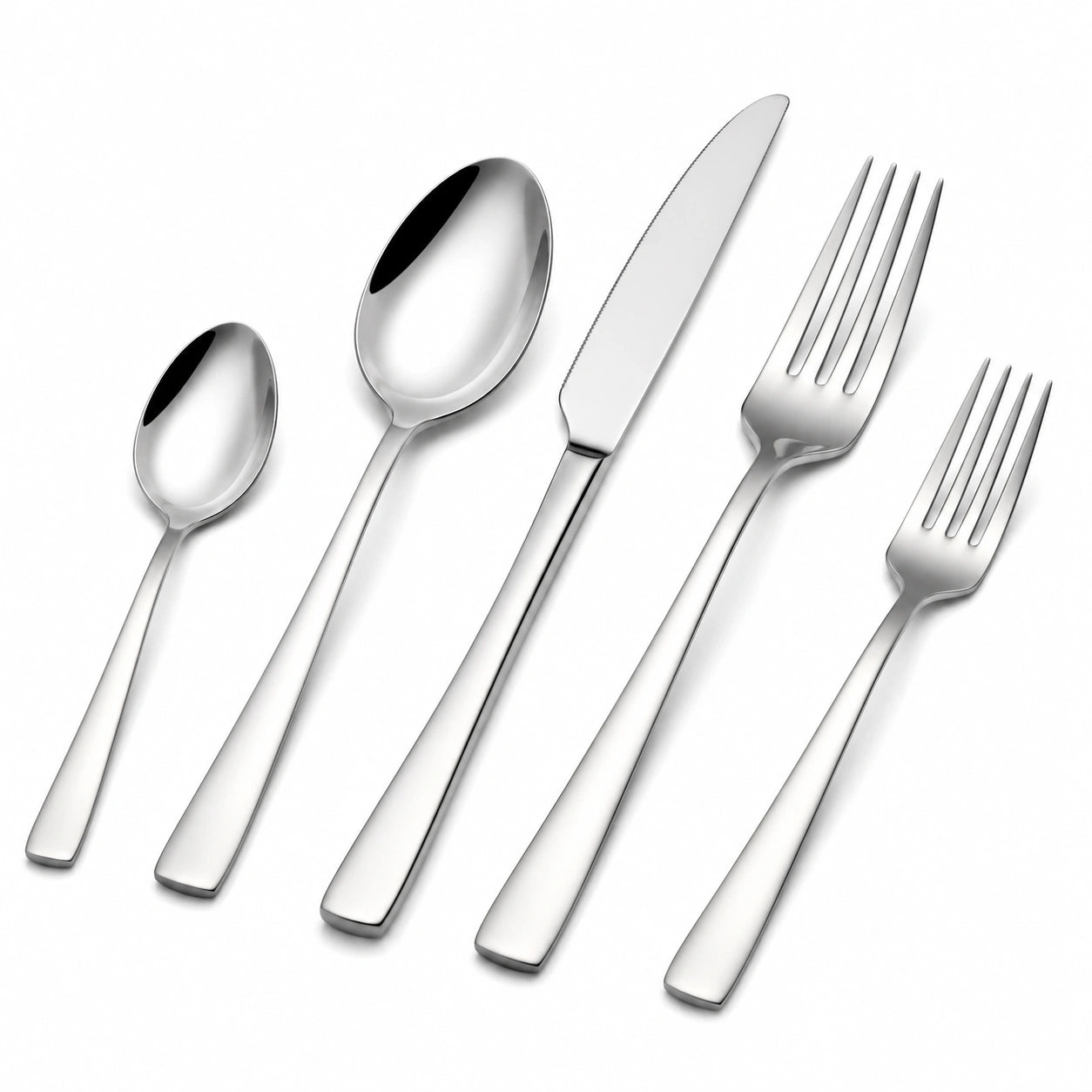 Besteckset 5-teilig Edelstahl Silber poliert für den Esstisch