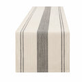 Tischläufer 180 x 33 cm Baumwollmischgewebe Beige Grau gestreift für Esstische